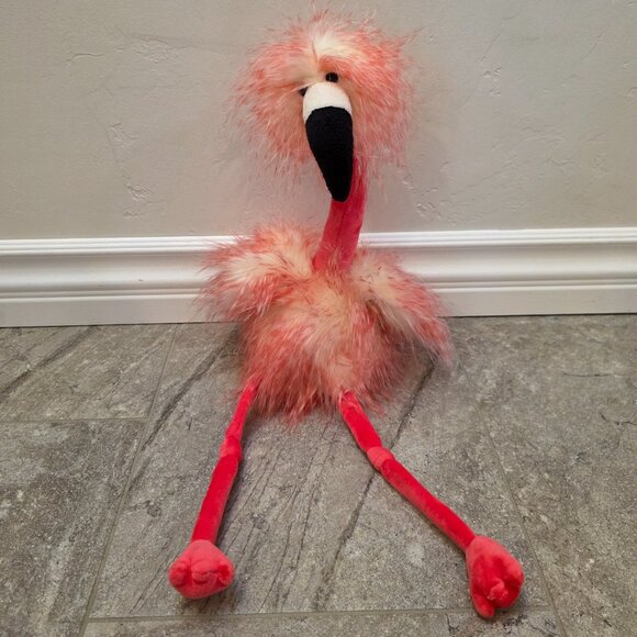 Jellycat London FLORA FLAMINGO Plush with Tag Pink Bird Stuffed Animal 21” Long - Picture 1 of 8